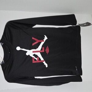 Nike Boy's Medium Black Jumpman Long Sleeve Dry-fit New With Tags